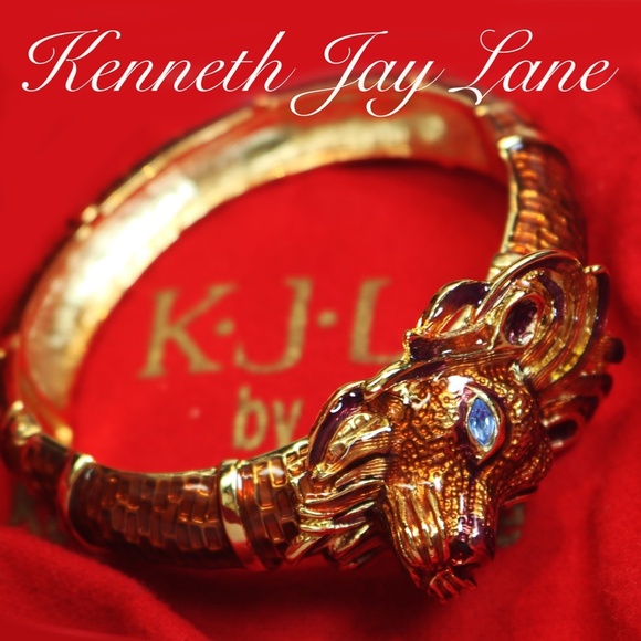 🏆 Rare! Vintage Kenneth Lane Lion's Head Bracelet - Picture 16 of 16